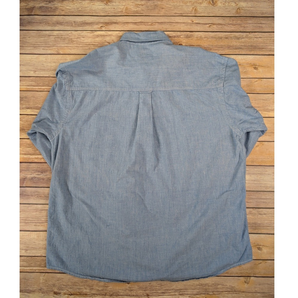 Vintage 90s GANT Salty Dog Chambray Shirt Mens L Blue Button Down Preppy - Picture 2 of 6